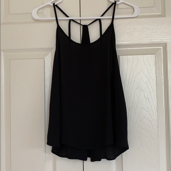 San Joy Tops - San Joy size small black sheer strappy tank top